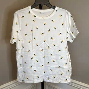 Old Navy pineapple print white T-shirt size large